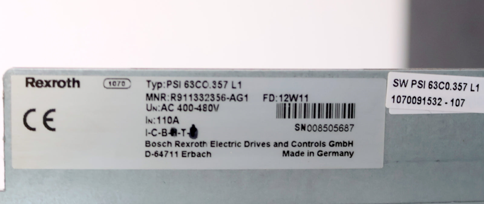 Bild des Artikels REXROTH-Frequenzumrichter-PSI6300-Typ-PSI-63CO.357-L1-MNR:-R911332356-AG1