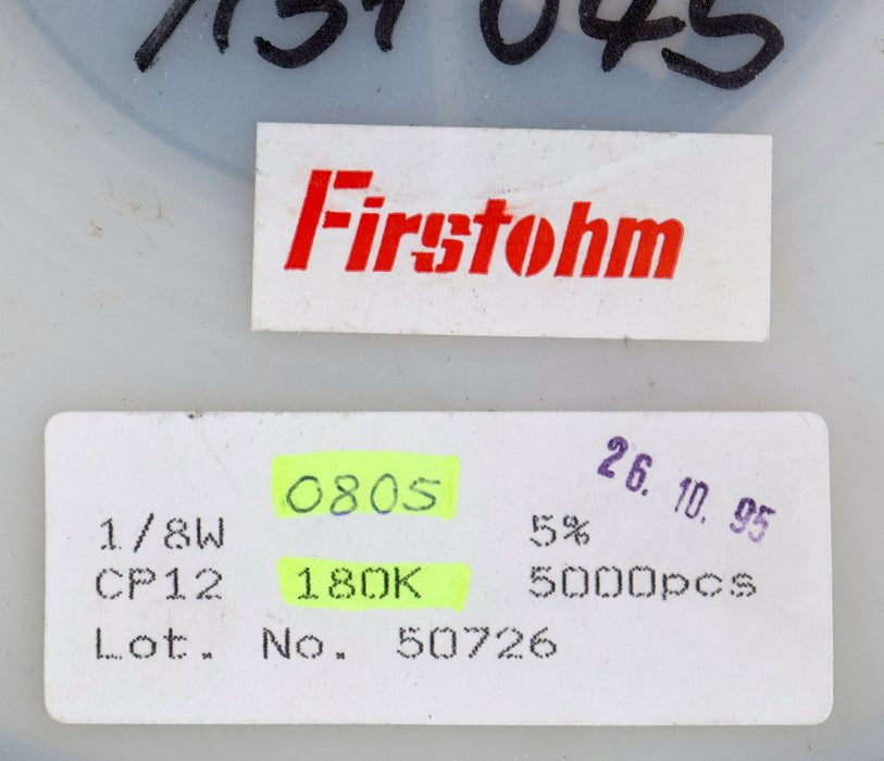 Bild des Artikels FIRSTOHM-5000x-SMD-Widerstand-180000-Ohm-CP12-Model-1/8W-7"-unbenutzt