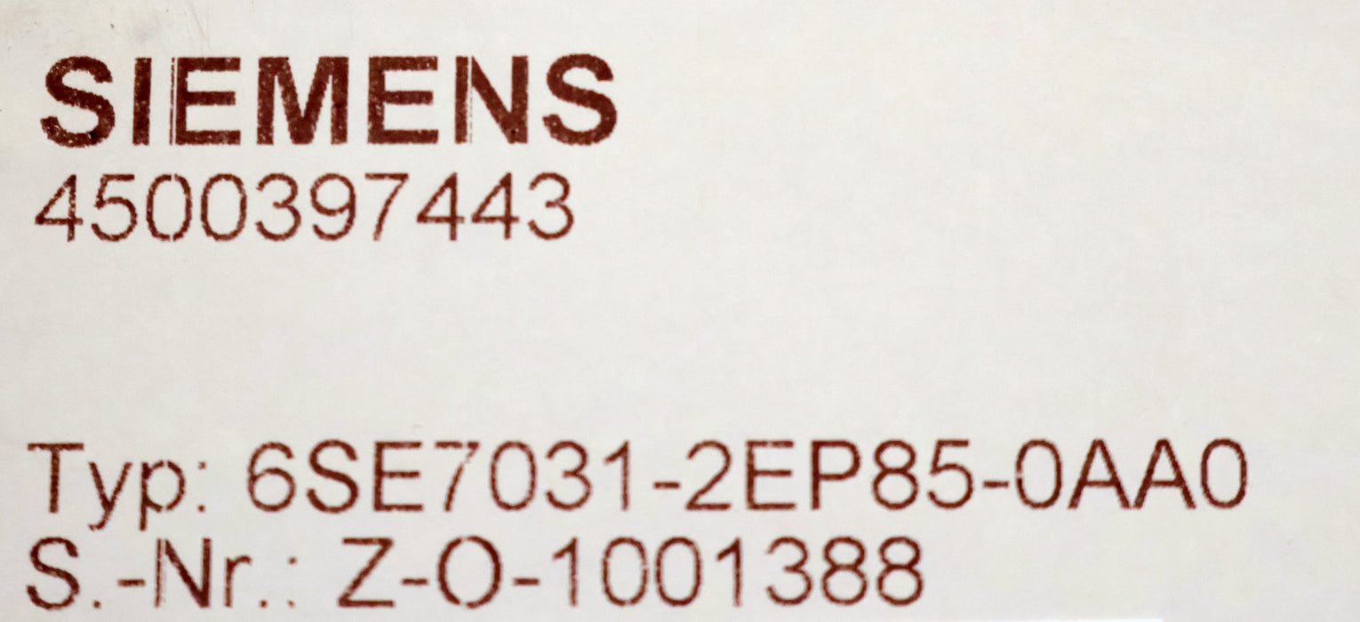 Bild des Artikels SIEMENS-MASTERDRIVES-MC-Einspeisemodul-6SE7031-2EP85-0AA0-Input-380-480VAC