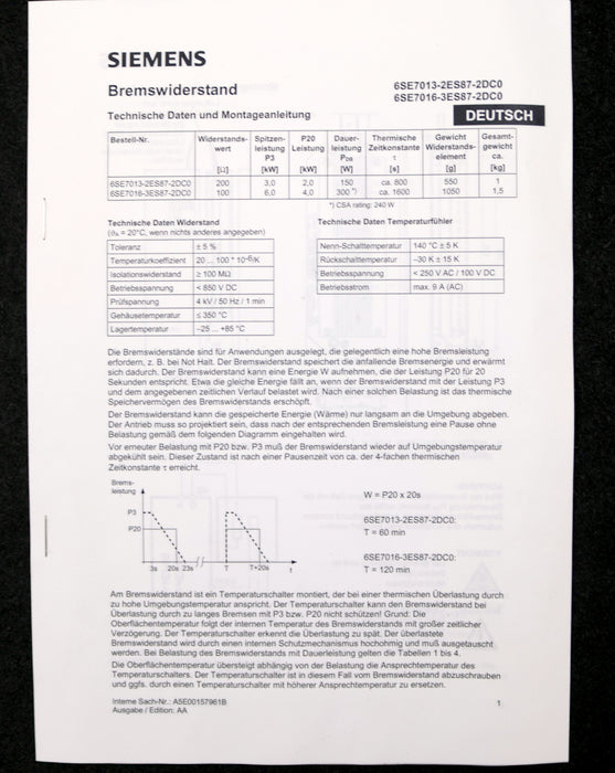 Bild des Artikels SIEMENS-MASTERDRIVES-Bremsmodul-6SE7013-2ES87-2DC0-1,9kW-200-Ohm-unbenutzt