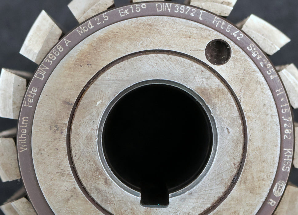 Bild des Artikels FETTE-Zahnrad-Wälzfräser-gear-hob-m=-2,5mm-15°-EGW-Ø101x105xØ32mm-mit-LKN