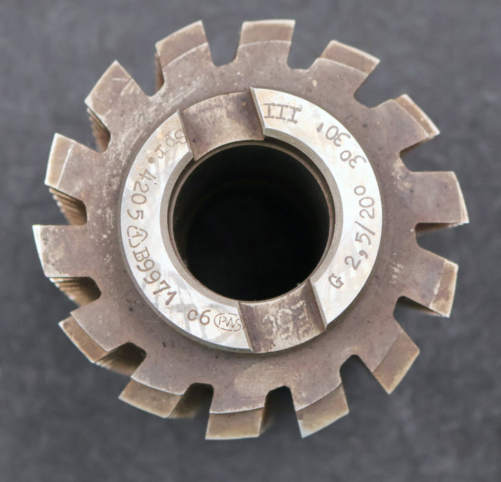 Bild des Artikels PWS-Zahnrad-Wälzfräser-gear-hob-m=-2,5mm-20°-EGW-Ø90x106xØ32mm-2gg.-Rechts