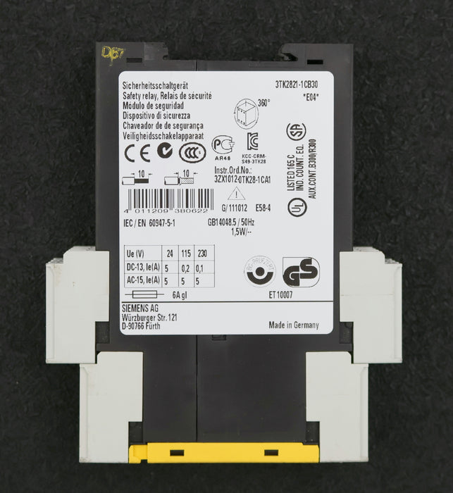 Bild des Artikels SIEMENS-SIRIUS-Sicherheitsschaltgerät-3TK2821-1CB30-24VAC/DC-gebraucht