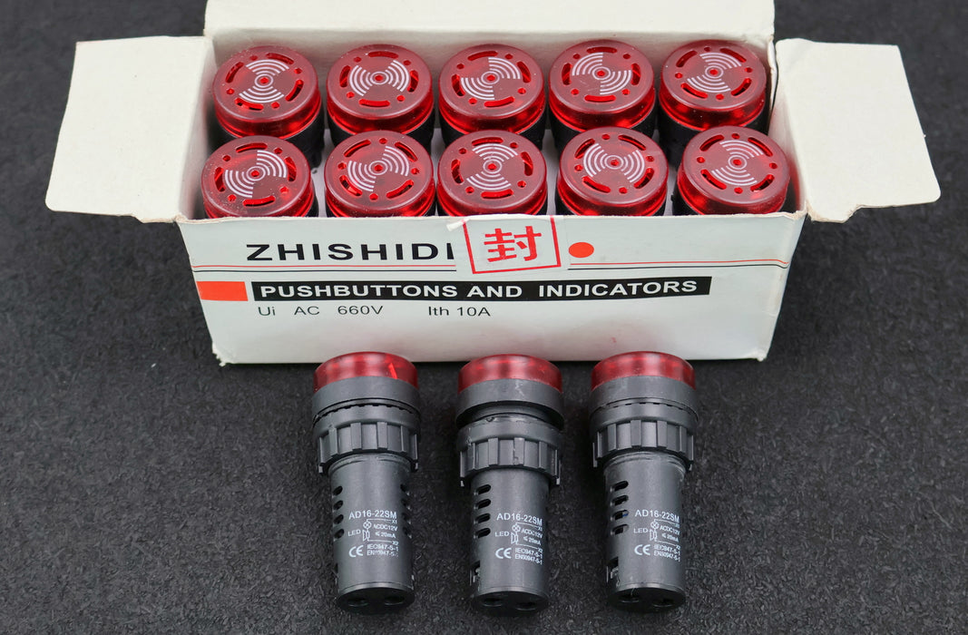 Bild des Artikels 13x-Signalgeber-AD16-22SM-Farbe-Rot-12V-unbenutzt-in-OVP