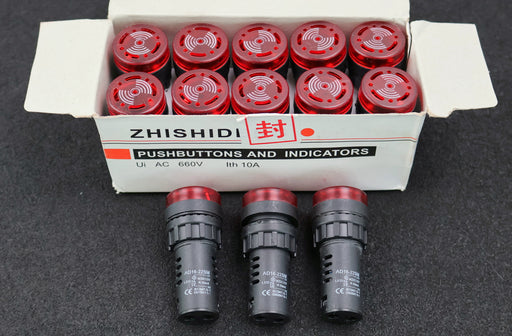 Bild des Artikels 13x-Signalgeber-AD16-22SM-Farbe-Rot-12V-unbenutzt-in-OVP
