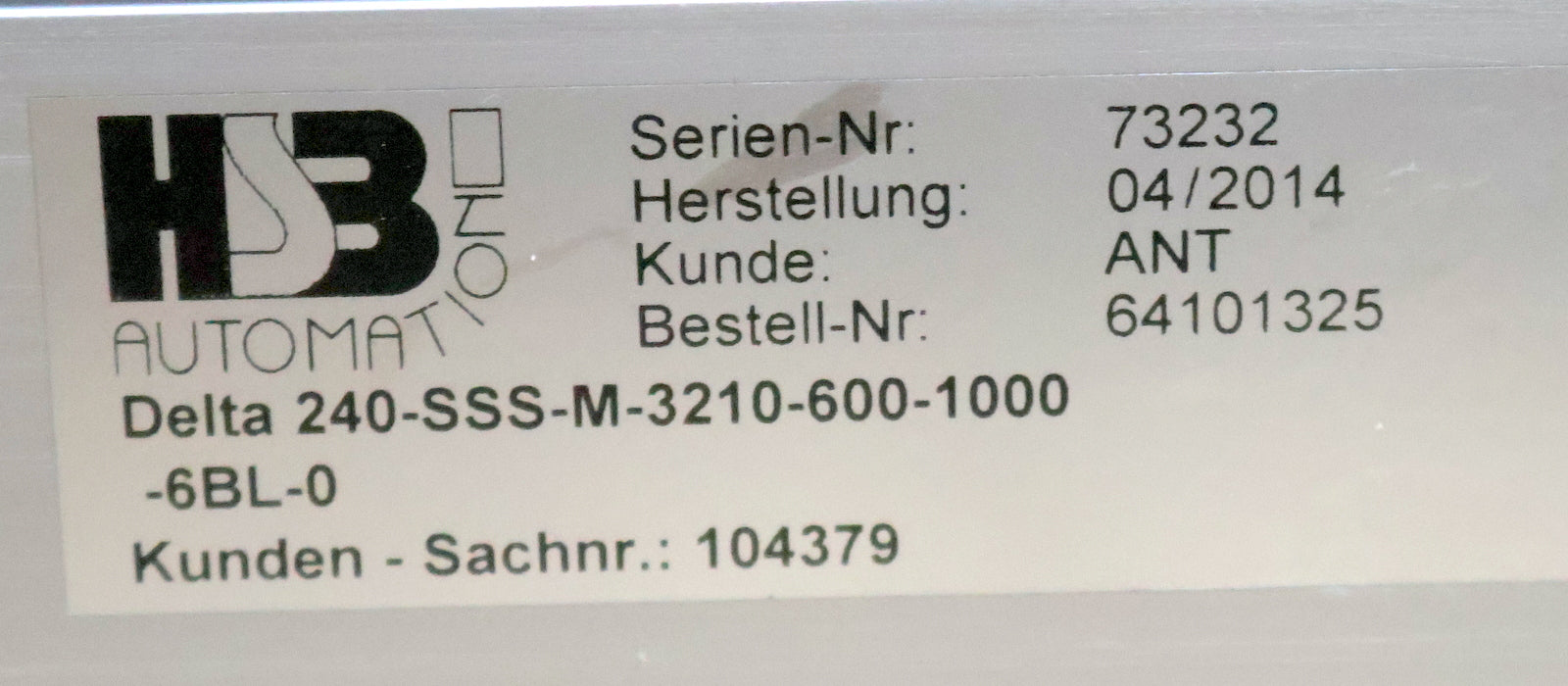 Bild des Artikels ANT-/-HSB-AUTOMATION-kompakte-Linearführung-Delta-240-SSS-M-3210-600-1000-6BL-0