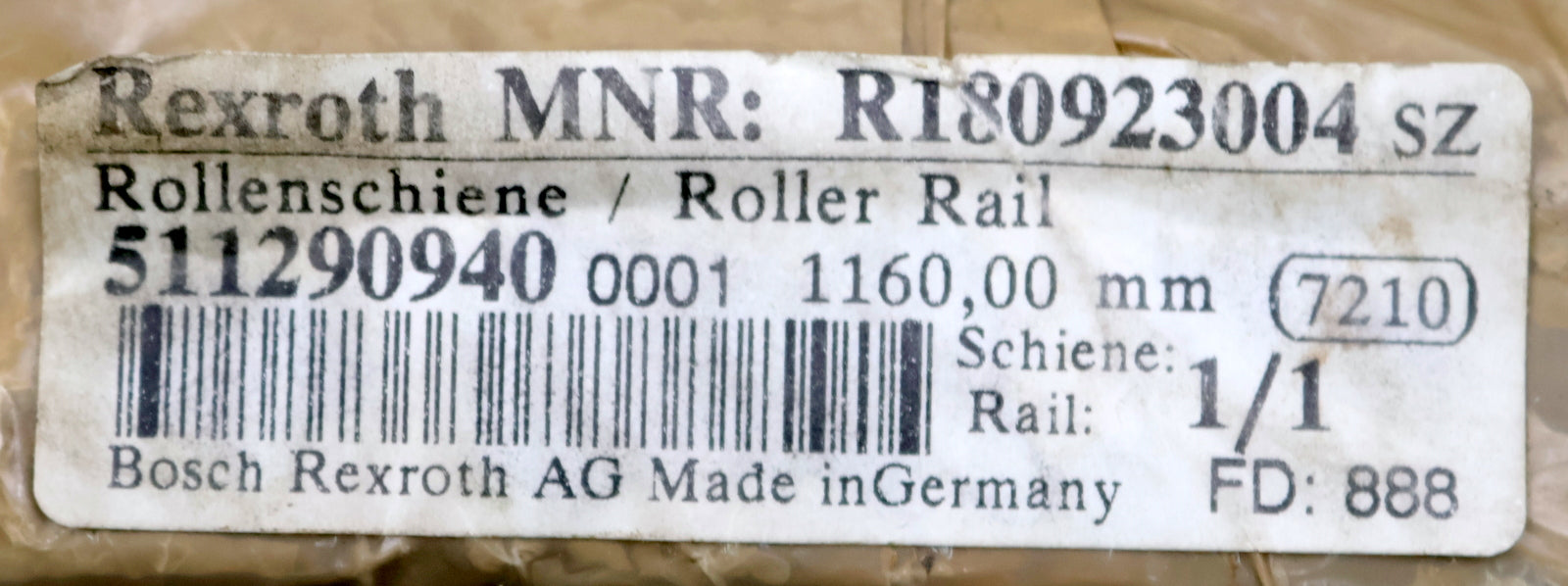 Bild des Artikels REXROTH-Rollenschiene-R180923004-Maße-32,5x23x1160mm-unbenutzt