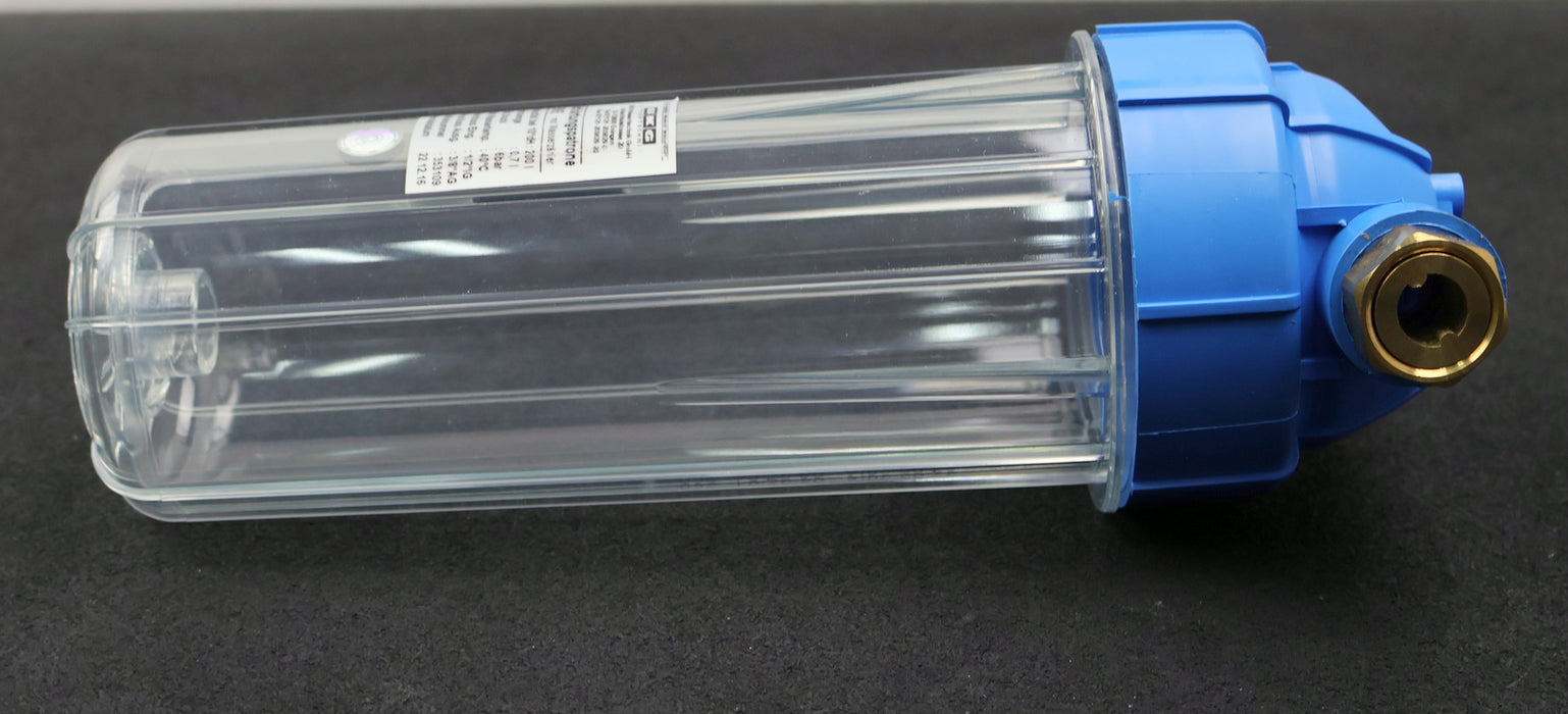 Bild des Artikels BKG-10''-Filtergehäuse-transparente-Filtertasse-Anschlüße-3/4''-Überwurfmutter