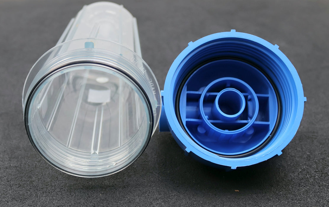 Bild des Artikels AQUA-FILTER-10''-Filtergehäuse-transparente-Filtertasse-Anschlüße-1/2''-IG