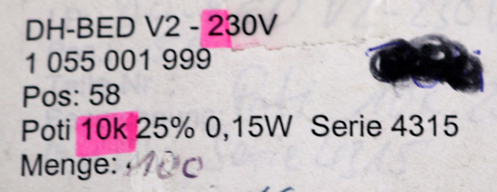 Bild des Artikels 100x-Potentiometer-DH-BED-V2-230V-10K-25%-0,15W-unbenutzt-in-OVP