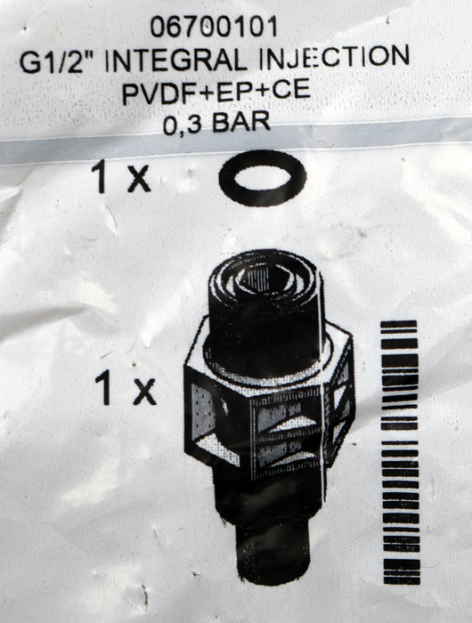 Bild des Artikels G-1/2''-Integral-Injektion-PVDF+EP+CE-0,3bar-6700101-unbenutzt