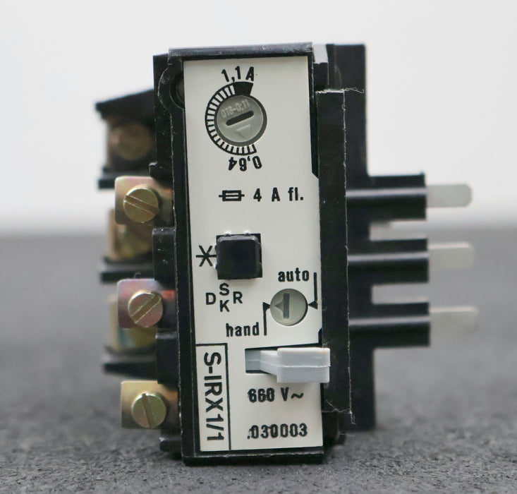 Bild des Artikels DDR-EAW-Thermisches-Überstromrelais-S-IRX1/1-660VAC-Einstellbereich-0,64…1,1A