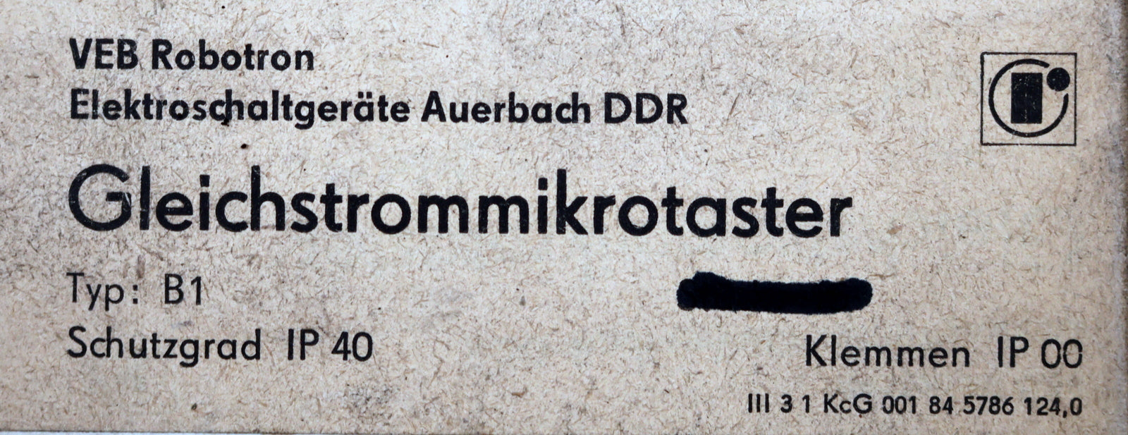 Bild des Artikels VEB-ROBOTRON-Gleichstrommikrotaster-Typ-B1-IP40-Klemme-IP00-220V-12A-unbenutzt