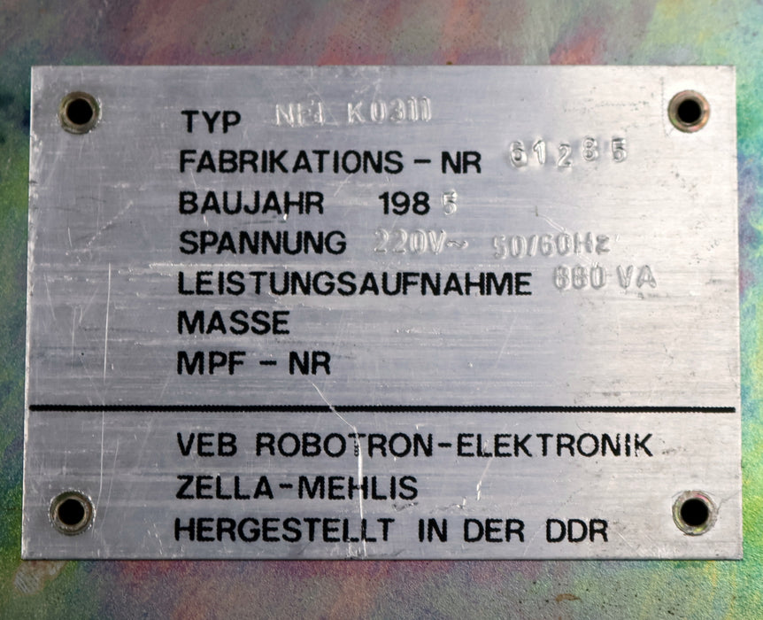 Bild des Artikels VEB-ROBOTRON-Netzfilter-Typ-NFI-K0311-220VAC-50/60Hz-880VA-unbenutzt