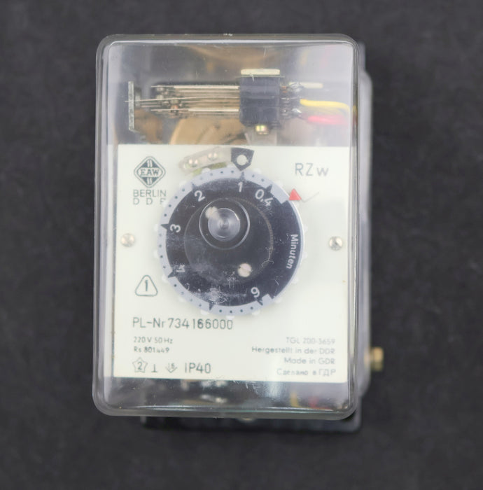 Bild des Artikels EAW-DDR-Zeitrelais-RZw-PL-Nr-734166000-0,4-6min-220V-50Hz-RS801449-unbenutzt