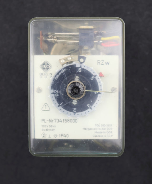 Bild des Artikels EAW-DDR-Zeitrelais-RZw-PL-Nr-734158000-0,2-6min-220V-50Hz-RS801449-unbenutzt