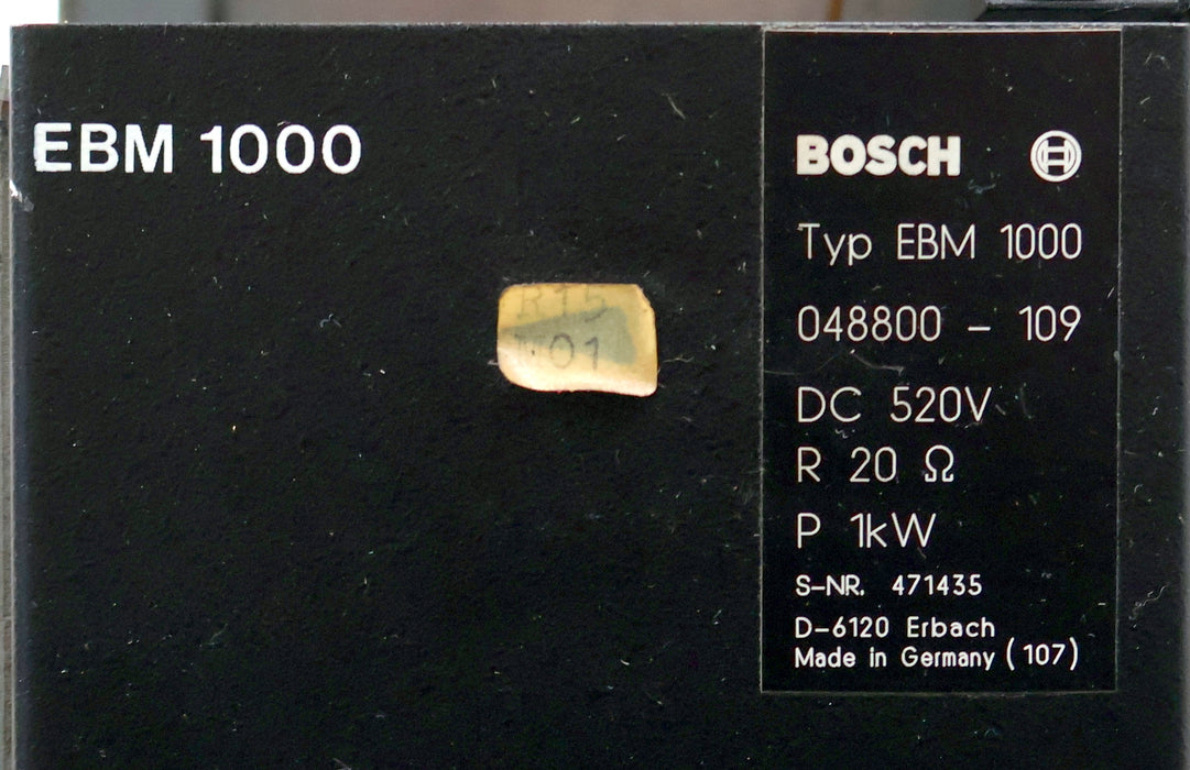 Bild des Artikels BOSCH-Servodyn-EBM-1000-048800-109-520VDC-R-=-20-Ohm-P-=-1kW-gebraucht
