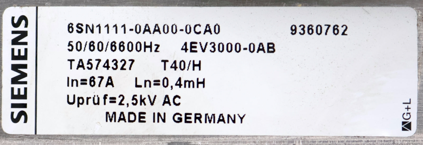 Bild des Artikels SIEMENS-3-Phasendrossel-6SN1111-0AA00-0CA0-gebraucht