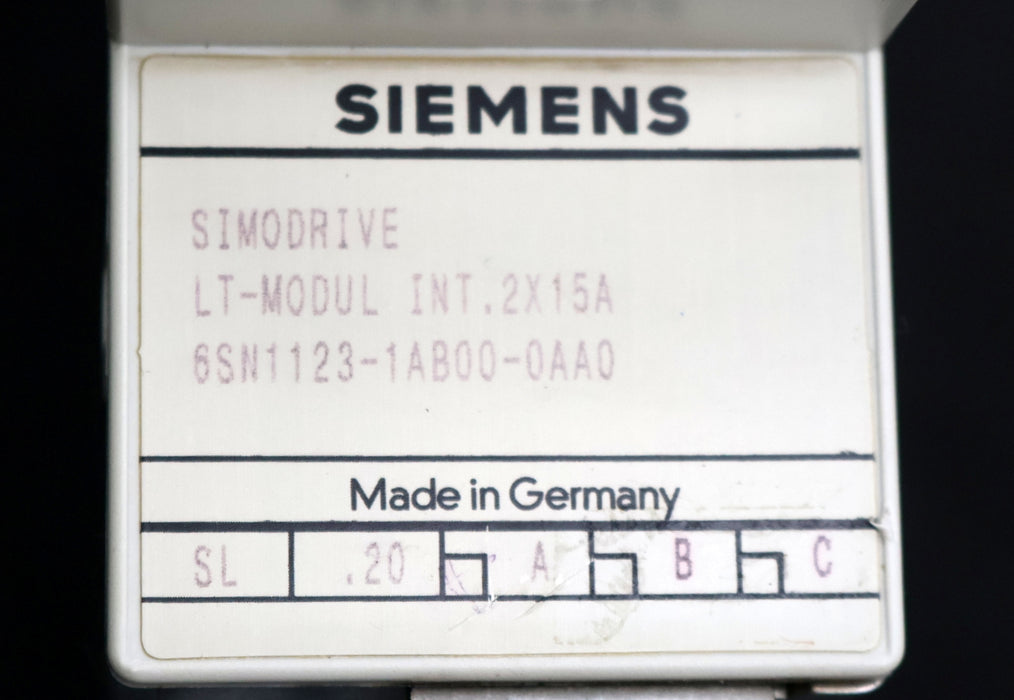 Bild des Artikels SIEMENS-LT-Modul-Int.-2x15A-6SN1123-1AB00-0AA0-Version-A-gebraucht