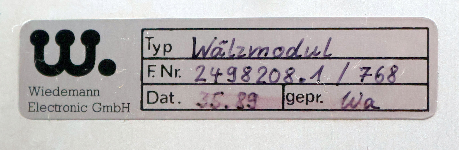 Bild des Artikels WIEDEMANN-Wälzmodul-Grundgehäuse-F.Nr.-2498208.1-Platz-für-7-Steckkarten