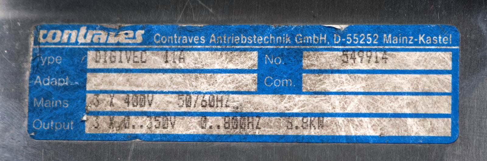 Bild des Artikels CONTRAVES-!-overhauled-and-tested-!-DIGI-VEC-11A-549914-3x-400V-50/60Hz