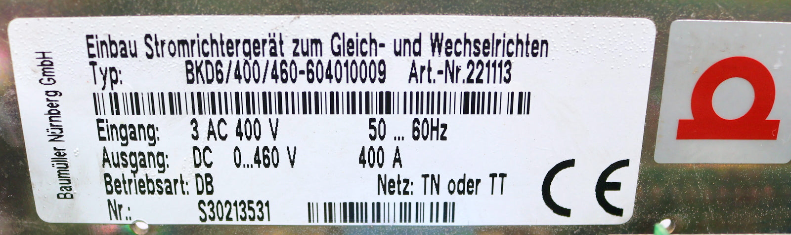 Bild des Artikels BAUMUELLER-!-overhauled+tested-!-Einbau-Stromrichtergerät-BKD6/400/460-604010009
