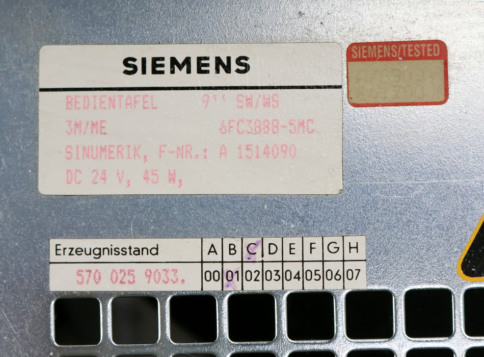 Bild des Artikels SIEMENS-SINUMERIK-System-3-!-overhauled-and-tested-!-Bildschirm-Bedientafel