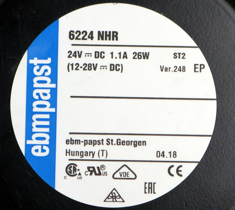 Bild des Artikels EBMPAPST-Lüfter-6224-NHR-24VDC-1,1A-26W-Maße-Ø172x180x50mm-unbenutzt