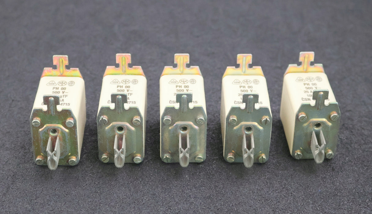 Bild des Artikels ZSE-5x-Sicherungseinsatz-fuse-link-PH00-500VAC-25A-Betriebsklasse-gTF-unbenutzt