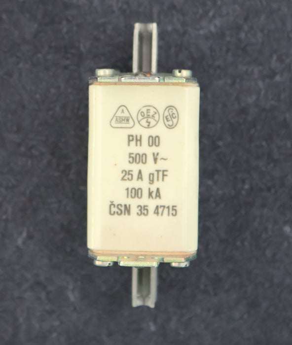 Bild des Artikels ZSE-5x-Sicherungseinsatz-fuse-link-PH00-500VAC-25A-Betriebsklasse-gTF-unbenutzt