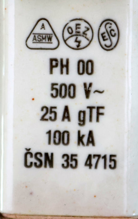 Bild des Artikels ZSE-5x-Sicherungseinsatz-fuse-link-PH00-500VAC-25A-Betriebsklasse-gTF-unbenutzt