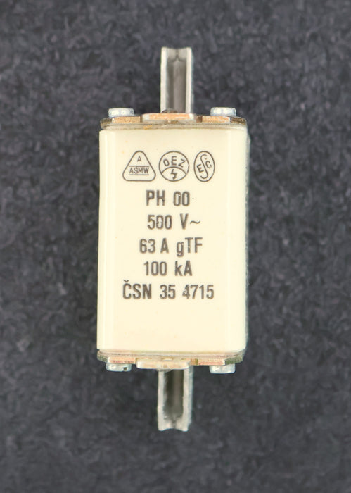 Bild des Artikels ZSE-5x-Sicherungseinsatz-fuse-link-PH00-500VAC-63A-Betriebsklasse-gTF-unbenutzt