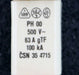 Bild des Artikels ZSE-5x-Sicherungseinsatz-fuse-link-PH00-500VAC-63A-Betriebsklasse-gTF-unbenutzt