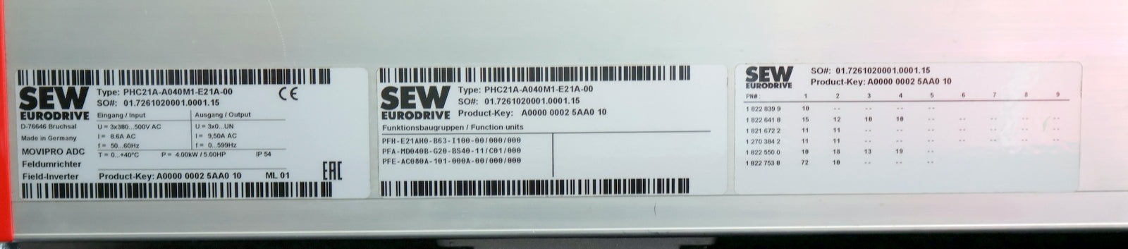 Bild des Artikels SEW-MOVIPRO-ADC-Feldumrichter-PHC21A-A040M1-E21A-00-mit-MOVIPRO-Schaltmodul