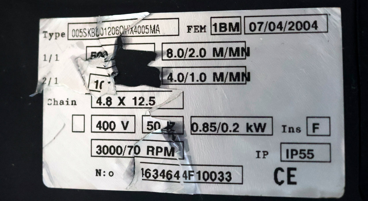 Bild des Artikels MEILI-Elektrokettenzug-Type-005SKB001206OHX4005MA-Tragfähigkeit-500kg-überprüft