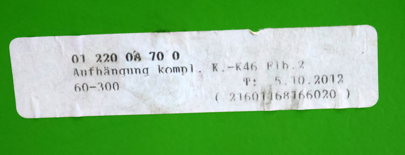Bild des Artikels Aufhängung-T.Nr.-01-220-08-70-0-K.-K46-Flb.-2-60-300-gebraucht,-getestet