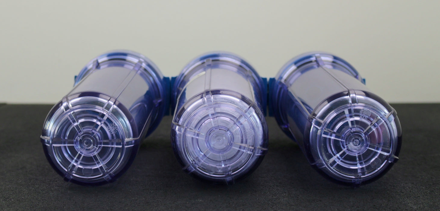 Bild des Artikels 3-fach-Wasseriltergehäuse-Größe-10"-Anschlüsse-1/2"-Tassen-klar