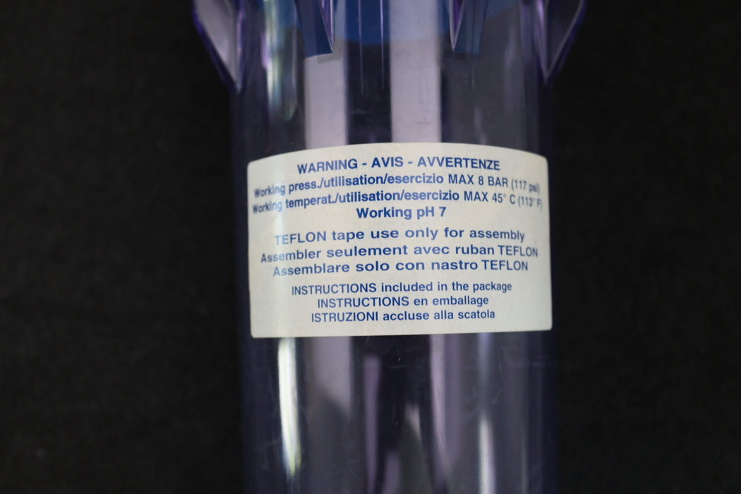 Bild des Artikels Filtergehäuse-Länge-10''-Anschlüsse-3/4"-Tasse-klar-unbenutzt