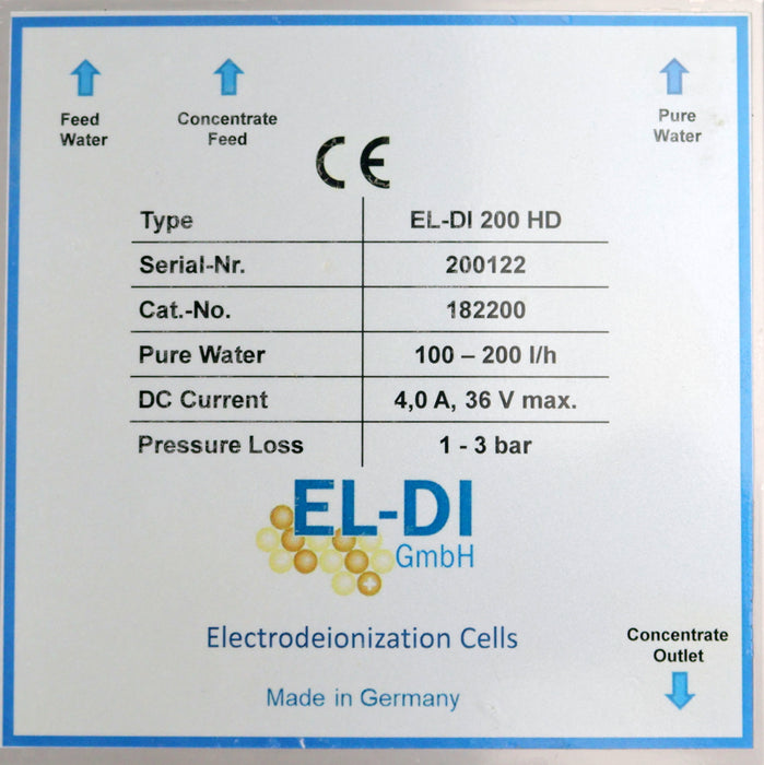 Bild des Artikels EL-DI-Elektro-Entionisierungszellen-Type-EL-DI-200-HD-Cat.-No.-182200