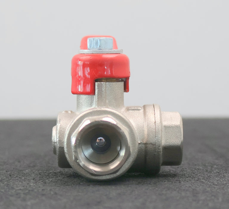 Bild des Artikels 3-Wege-Kugelhahn-1/2''-IG-08A-PN40-mit-Hebel-Material-Messing-unbenutzt