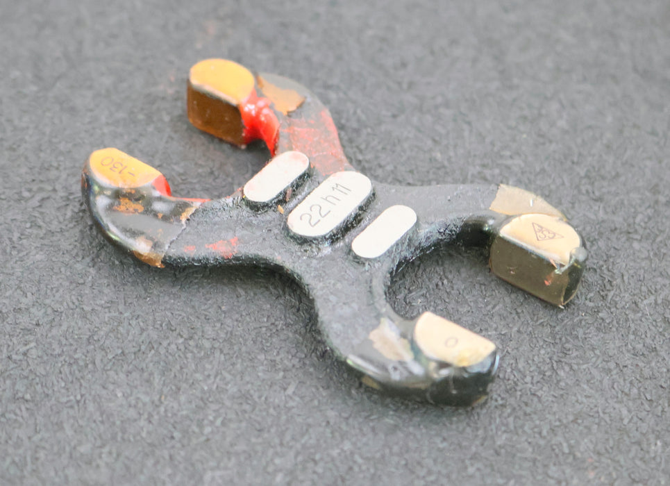 Bild des Artikels Grenzrachenlehre-Doppelmäulig-22mm-h11-Toleranzbereich--130/0µm-gebraucht