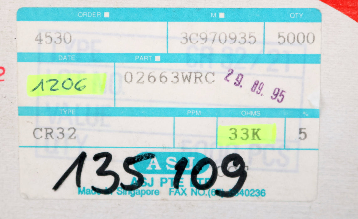 Bild des Artikels ASJ-ELECTRONICS-3000x-SMD-Widerstand-33kΩ-1206-CR-32-33000-Ohm-Model-02663WRC