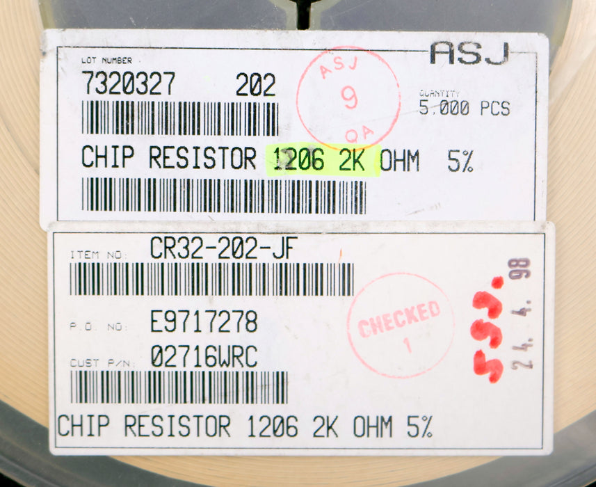 Bild des Artikels ASJ-ELECTRONICS-5000x-SMD-Widerstand-2kΩ-1206-CR-32-202-JF-2000Ohm-02716WRC