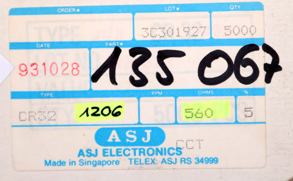 Bild des Artikels ASJ-ELECTRONICS-4500x-SMD-Widerstand-560Ω-1206-CR-32-560-Ohm-Model-135067