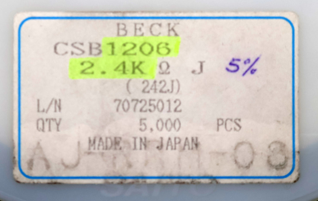 Bild des Artikels BECK-4500x-SMD-Widerstand-2,4kΩ-CSB-1206-242J-2400-Ohm-7"