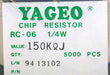 Bild des Artikels YAGEO/RUTRONIK-3500x-SMD-Widerstand-150kΩ-1206-RMC1/8-150000-Ohm-RC-06-1/4W