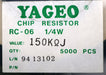 Bild des Artikels YAGEO/RUTRONIK-1500x-SMD-Widerstand-150kΩ-1206-RMC1/8-150000-Ohm-RC-06-1/4W