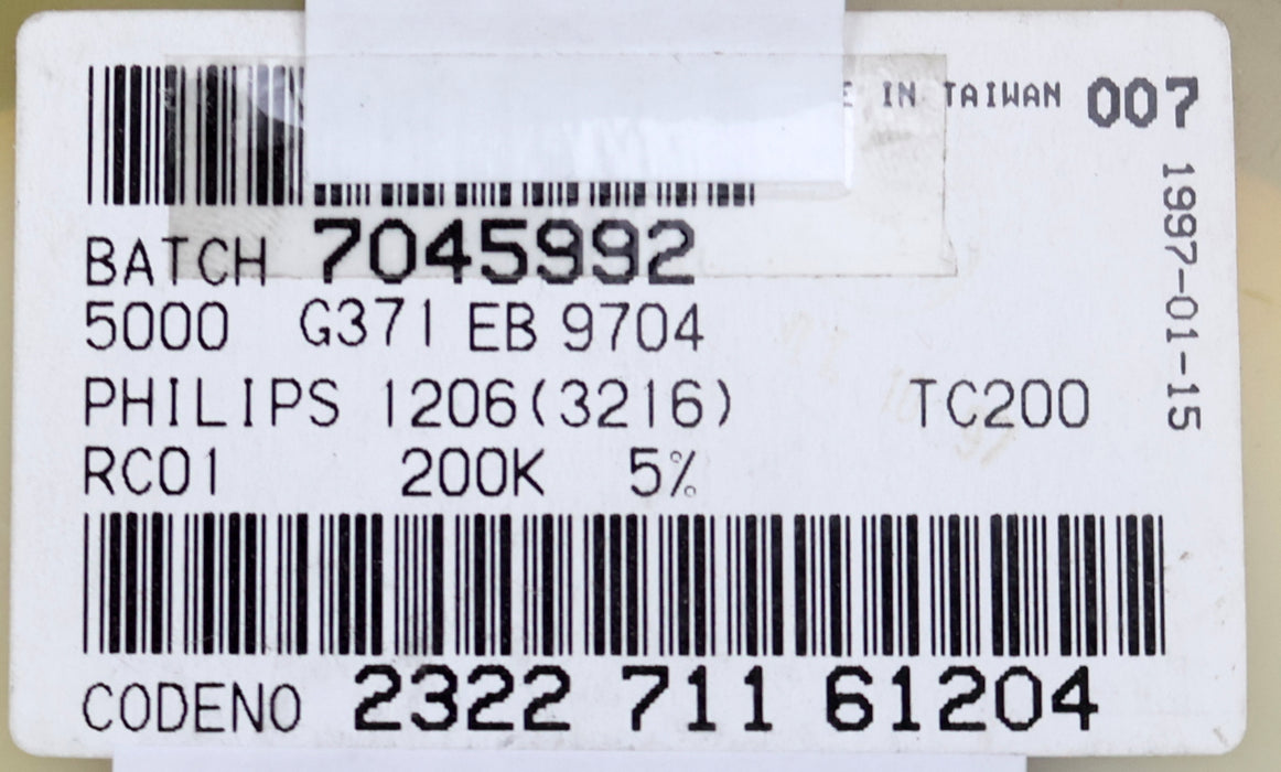 Bild des Artikels PHILIPS-4500x-SMD-Widerstand-200kΩ-1206-G371-EB-9704-200000-Ohm-Model-TC200