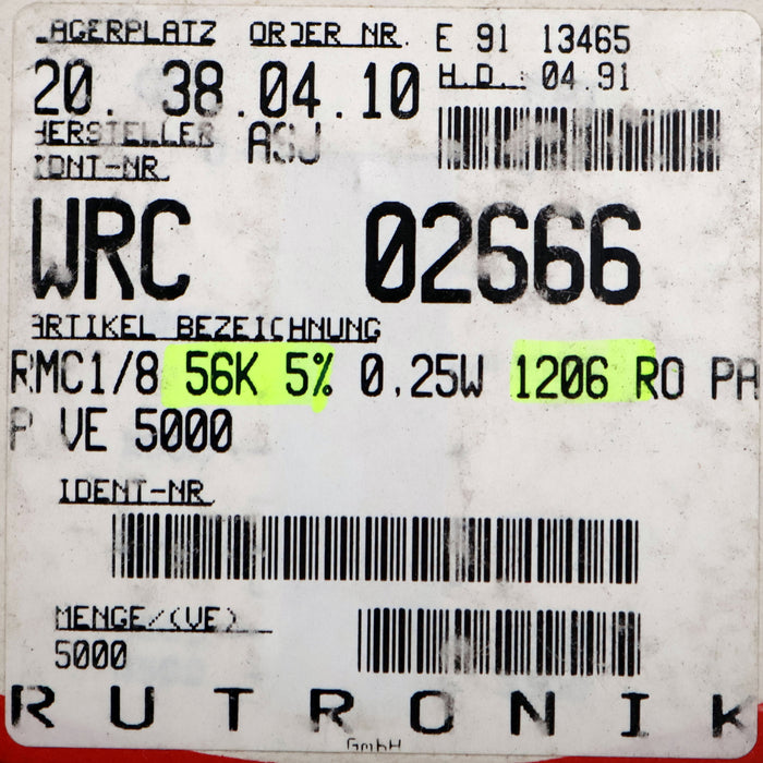 Bild des Artikels ASJ-ELECTRONICS-4500x-SMD-Widerstand-56kΩ-1206-CR32-56000-Ohm-Model-02666WRC