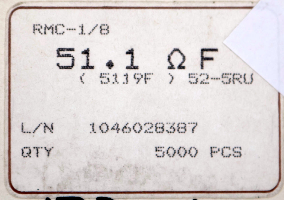 Bild des Artikels KAMAYA-ELECTRIC-4000x-SMD-Widerstand-51,1Ω-RMC-1/8-5119F-51,1-Ohm-Model-52-5RU